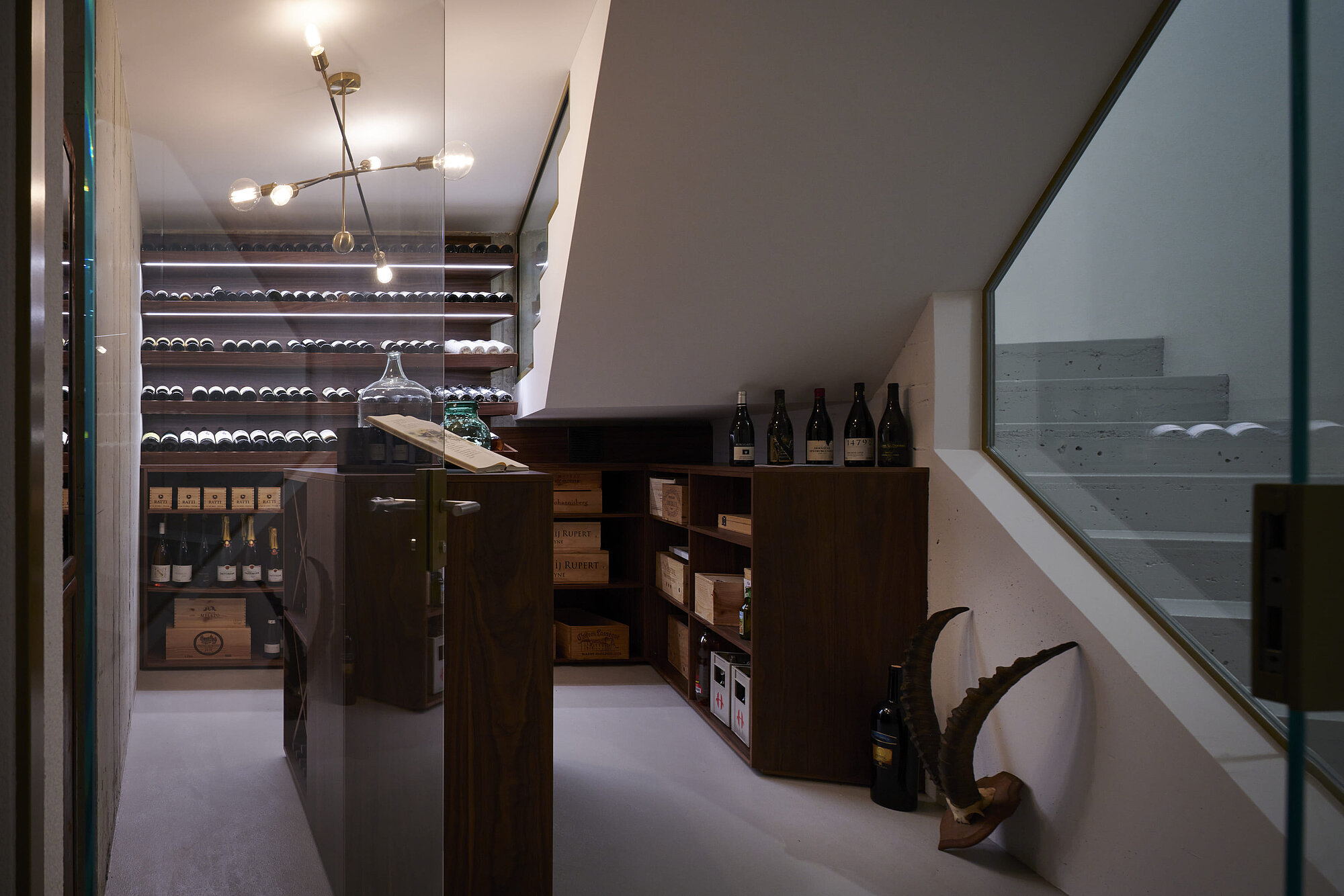 Interior view of the VILLA HECHT detached house, wine cellar