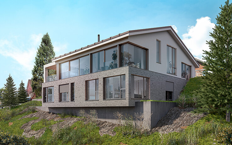 Mehrfamilienhaus RIFUGIO 3D-Rendering.