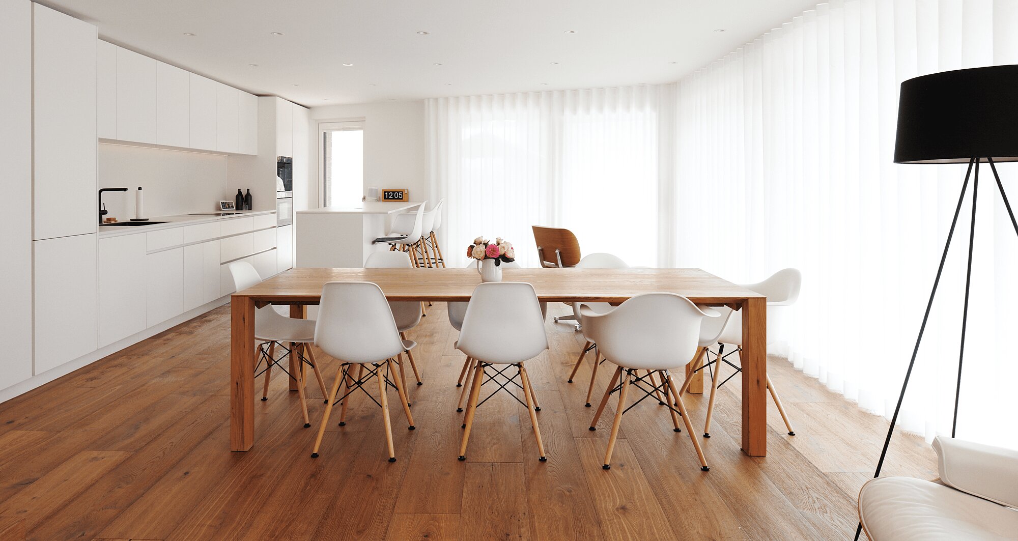 Interior view of the KOENIGSEGG detached house, dining area