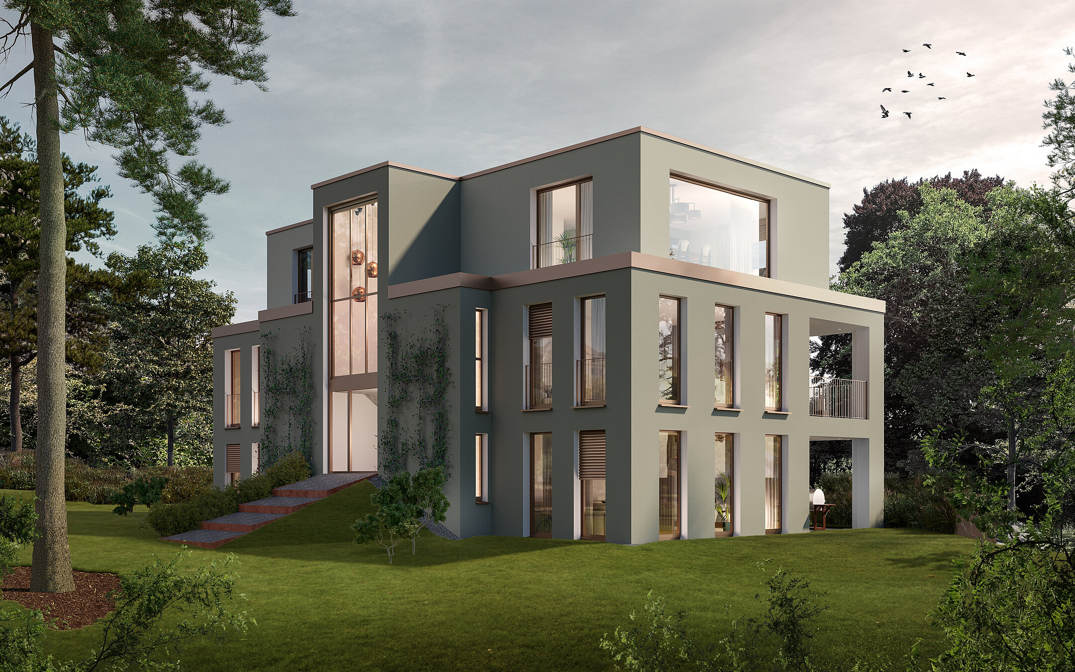 Mehrfamilienhaus HARMONIE im 3D-Rendering.