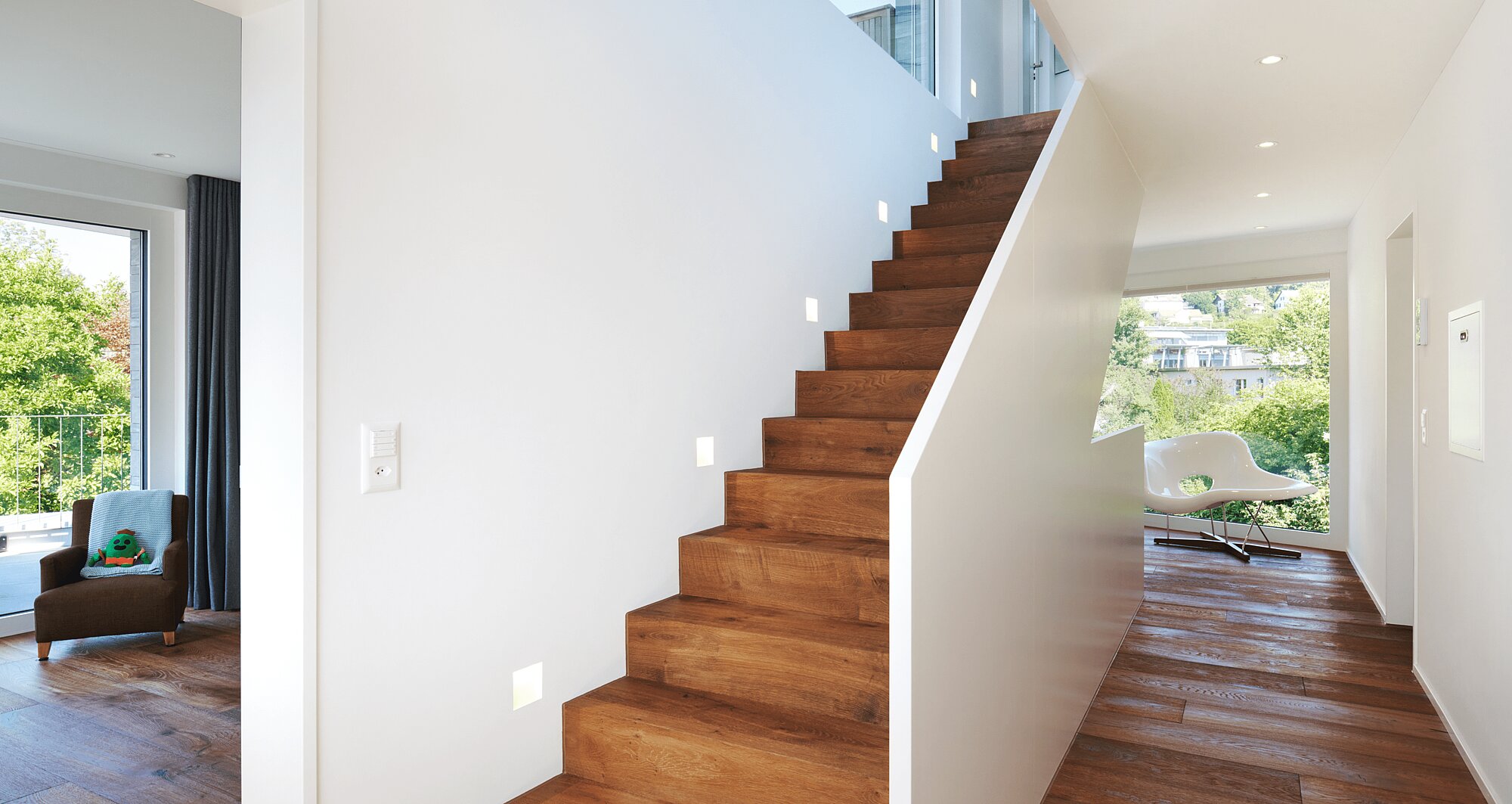 Interior view of the KOENIGSEGG detached house, staircase