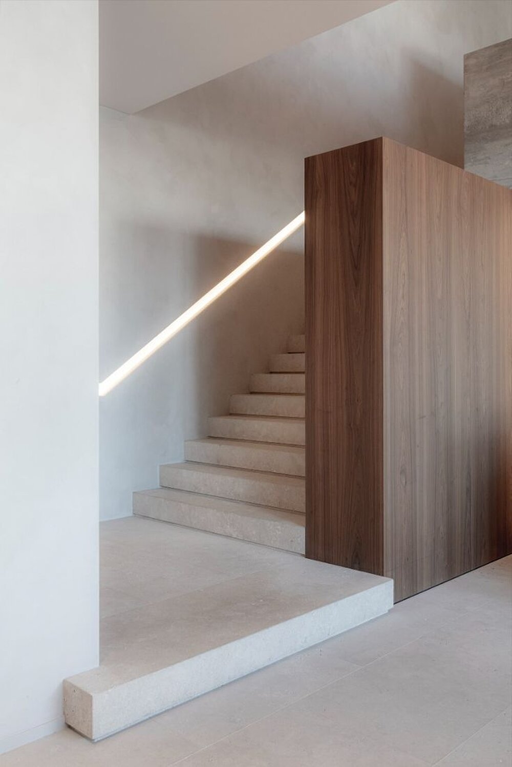 Modern staircase with timber cladding