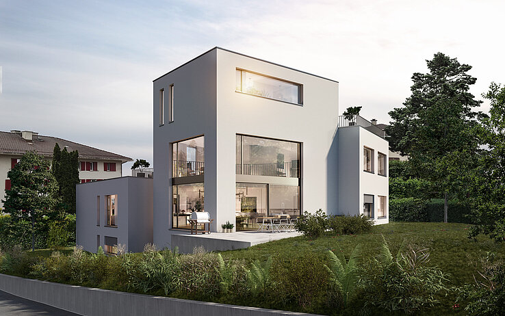 Mehrfamilienhaus BOLERO im 3D-Rendering.