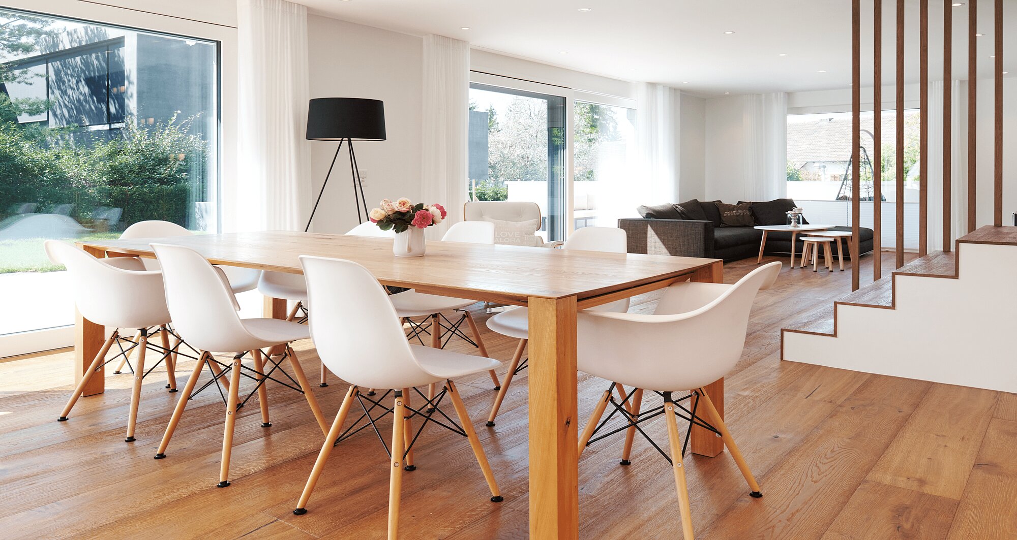 Interior view of the KOENIGSEGG detached house, dining area