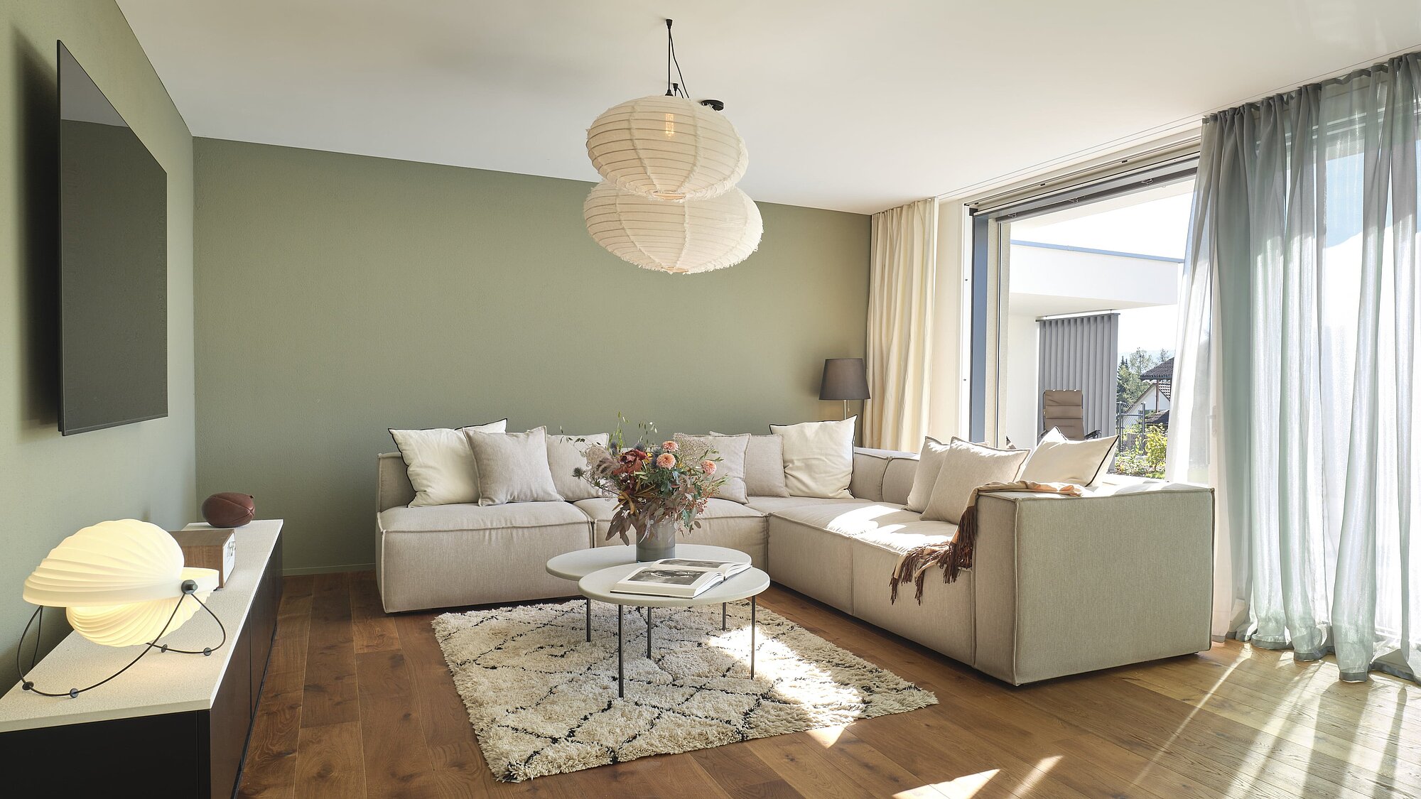 Das Einfamilienhaus VITIS VINIFERA in der Innenansicht, Wohnzimmer