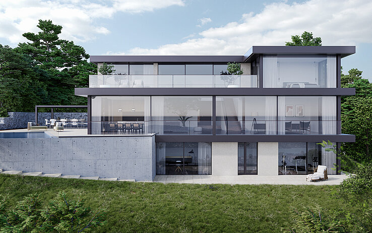 Einfamilienhaus OPERA im 3D-Rendering.