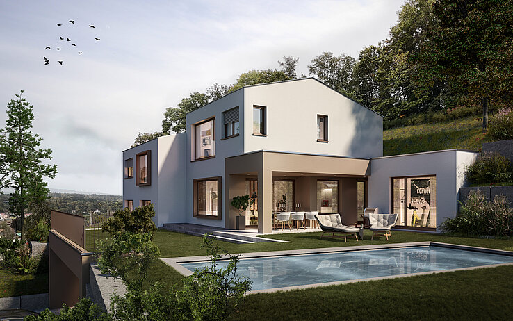 Einfamilienhaus SIMA im 3D-Rendering.