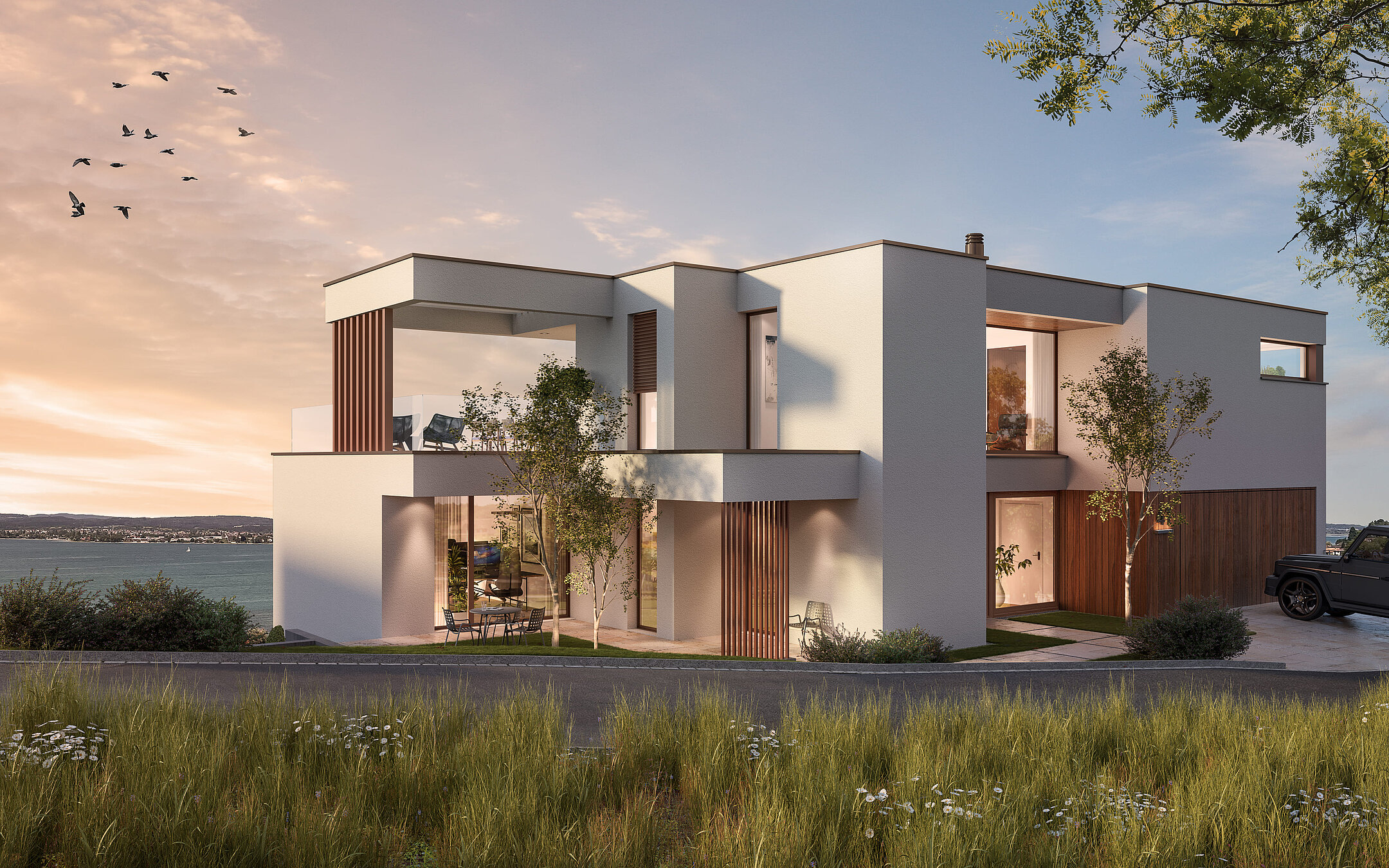 Einfamilienhaus LISIÈRE IM 3D-Rendering.