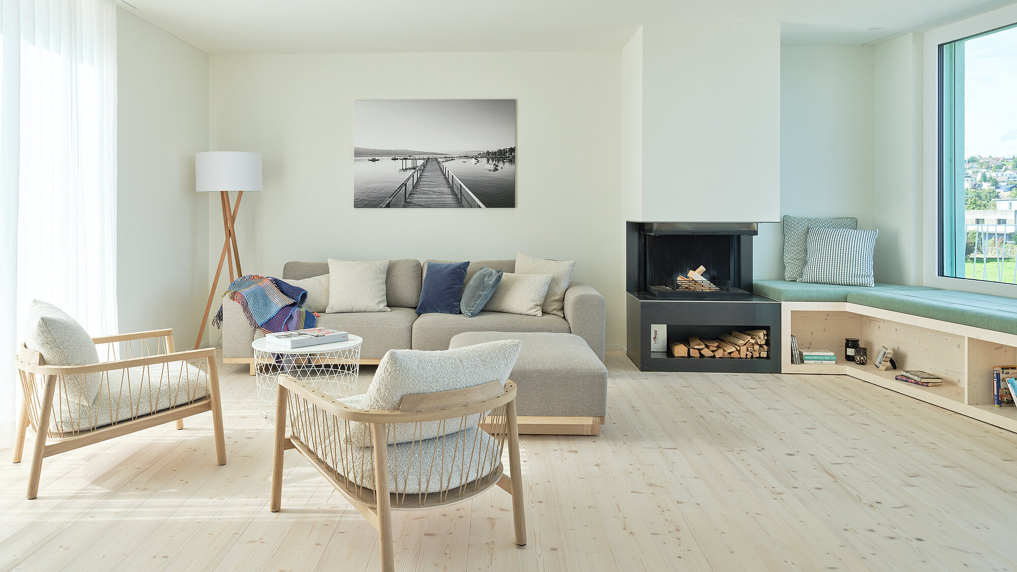 Das Einfamilienhaus ALEA in der Innenansicht, Wohnzimmer