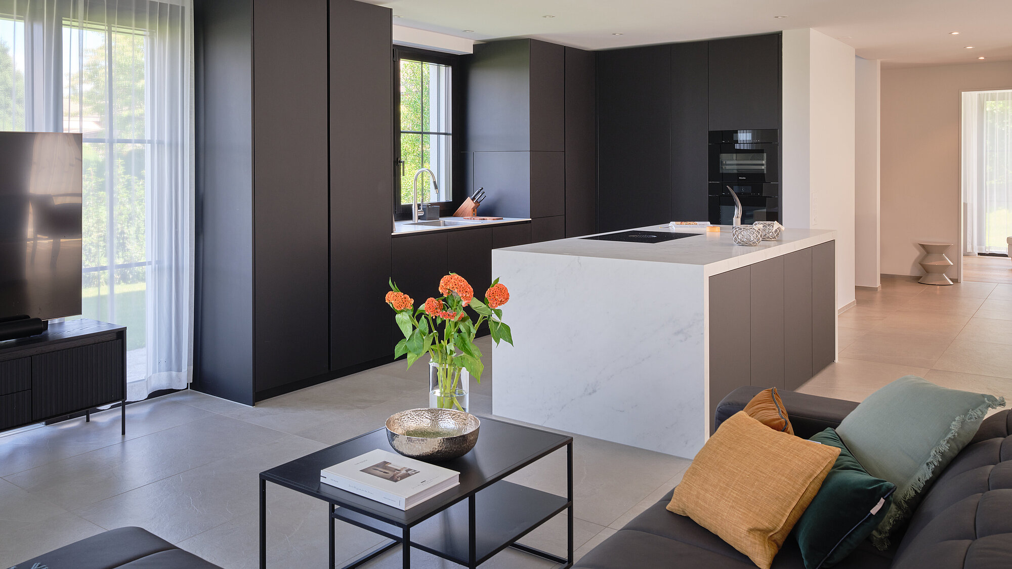 Das Einfamilienhaus KENSINGTON in der Innenansicht, Wohnzimmer