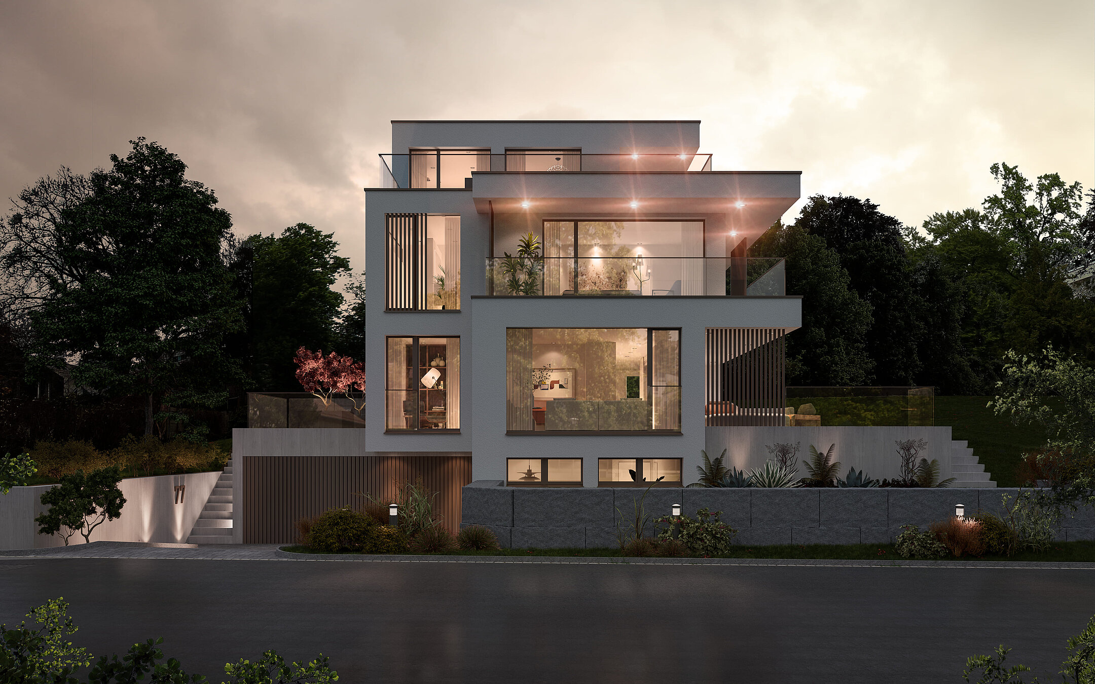 Einfamilienhaus TWIST 3D-Rendering