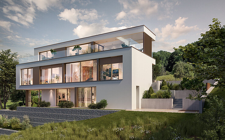 Einfamilienhaus LISIÈRE IM 3D-Rendering.