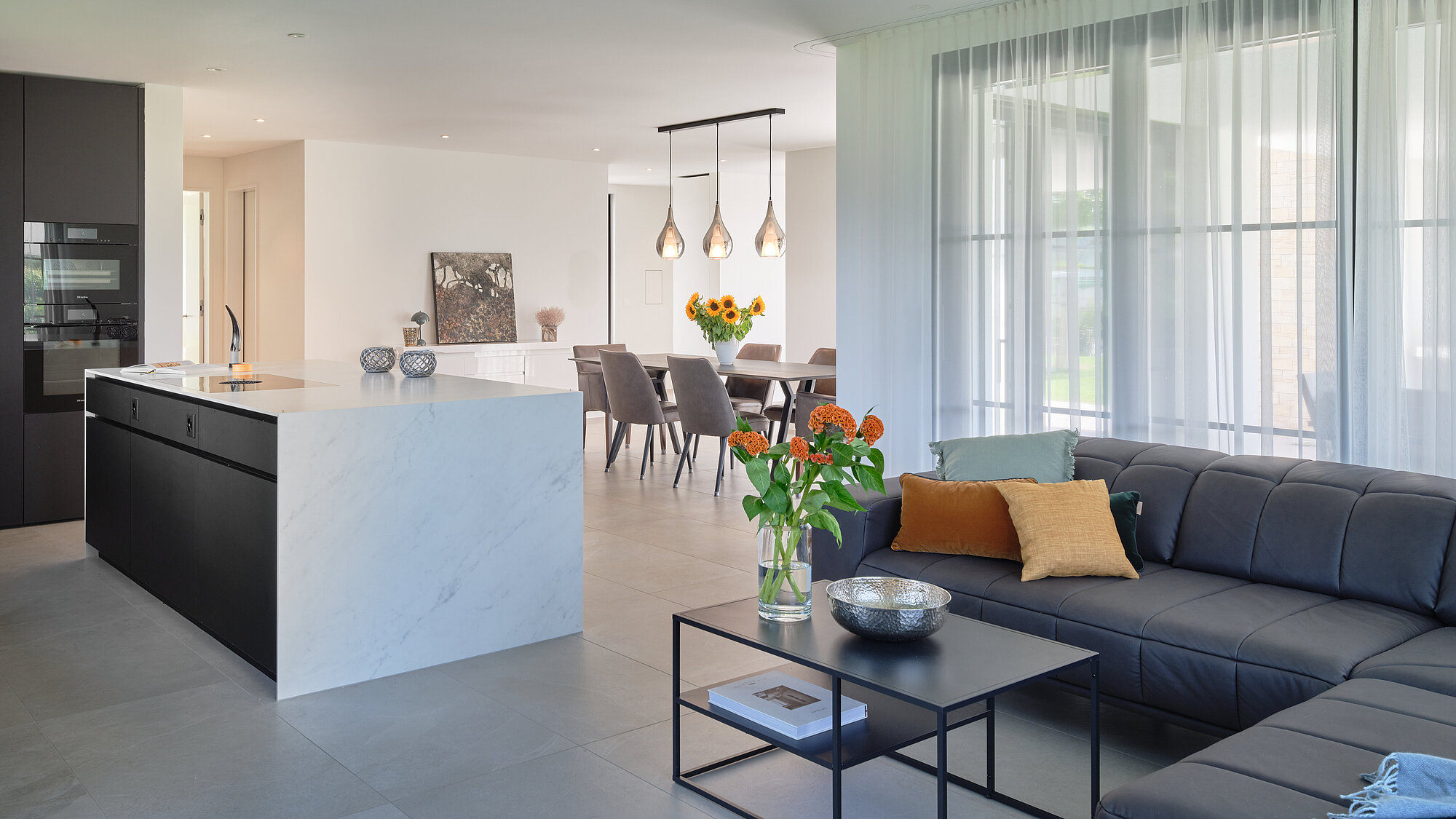 Das Einfamilienhaus KENSINGTON in der Innenansicht, Wohnzimmer