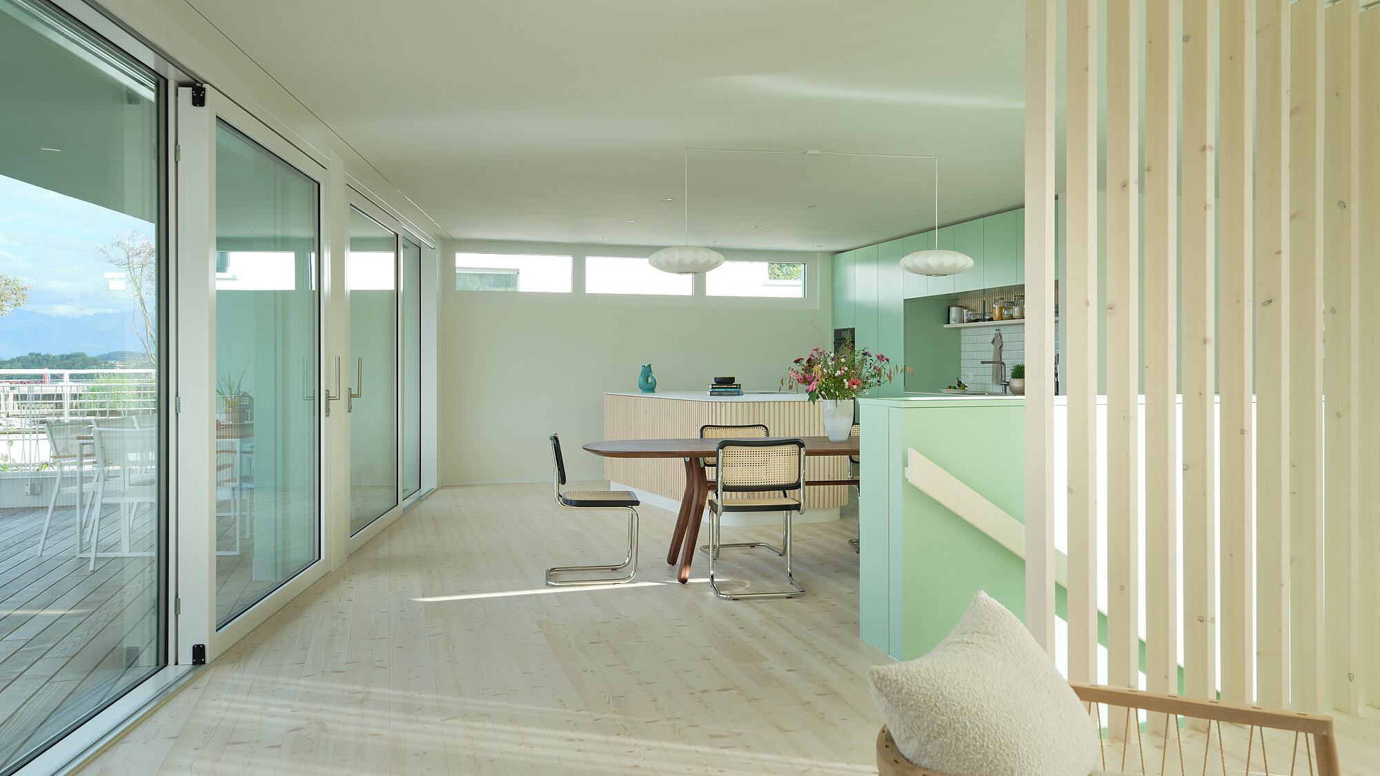 Das Einfamilienhaus ALEA in der Innenansicht, Wohnzimmer