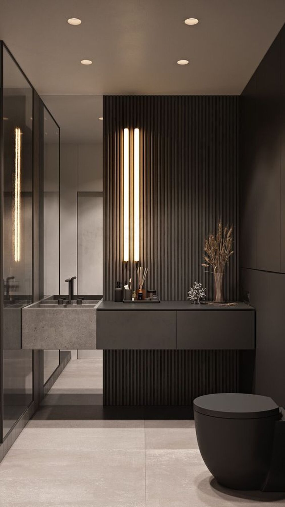Modern bathroom with shower