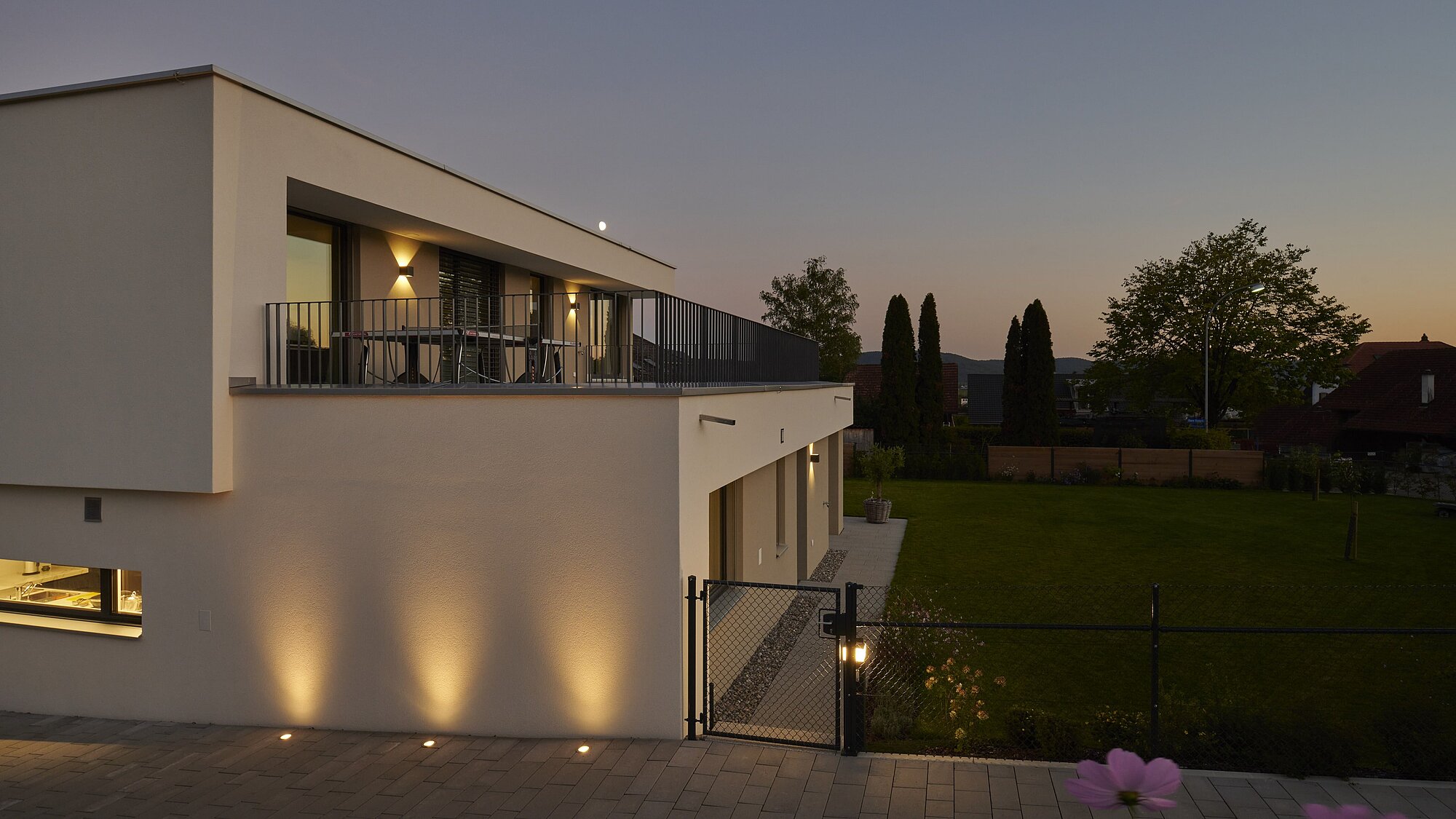 Das Einfamilienhaus VITIS VINIFERA in der Aussenansicht, Eingangsbereich