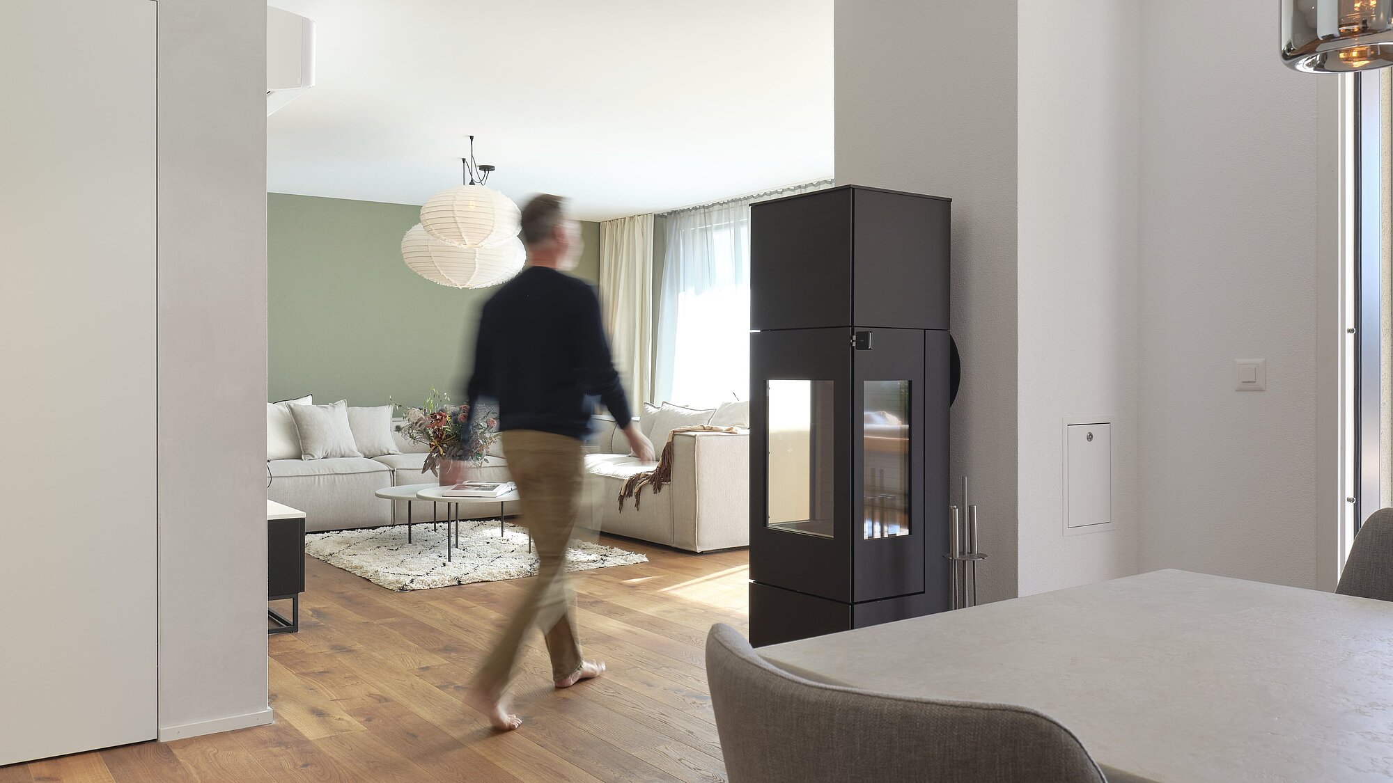 Das Einfamilienhaus VITIS VINIFERA in der Innenansicht, Wohnzimmer