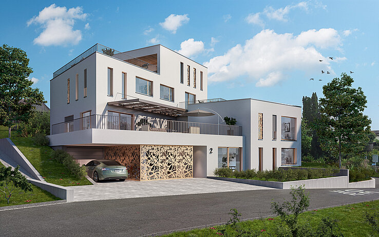 Mehrfamilienhaus BOLERO im 3D-Rendering.